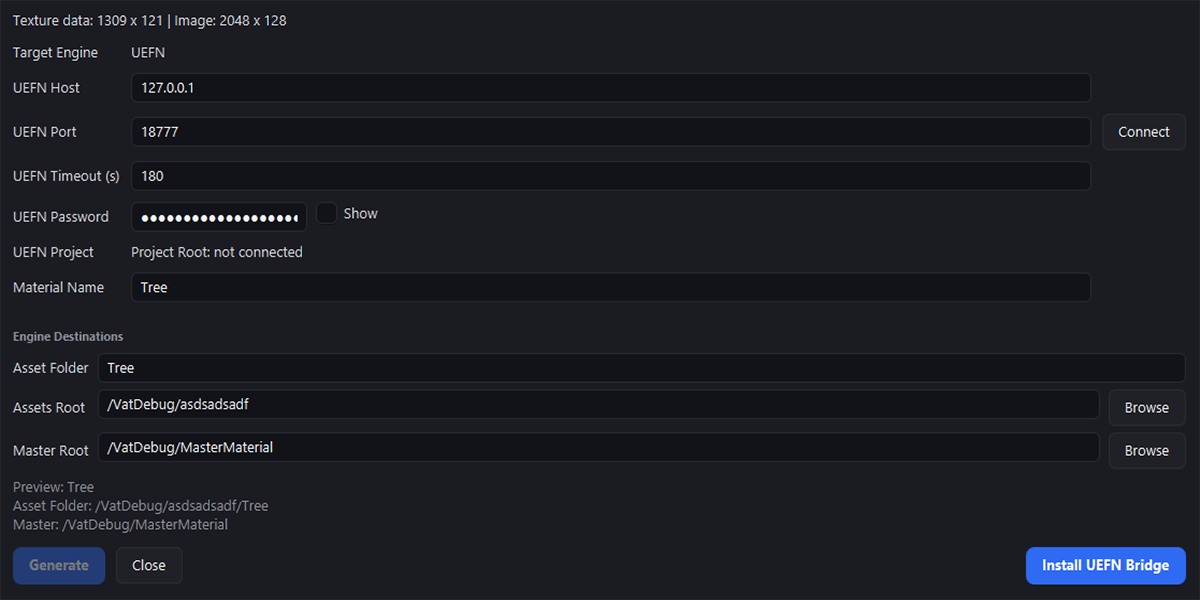 Single asset UEFN import UI.